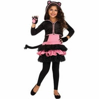 Siyah Kitty Hoodie Çocuk Cadılar Bayramı Kostümü